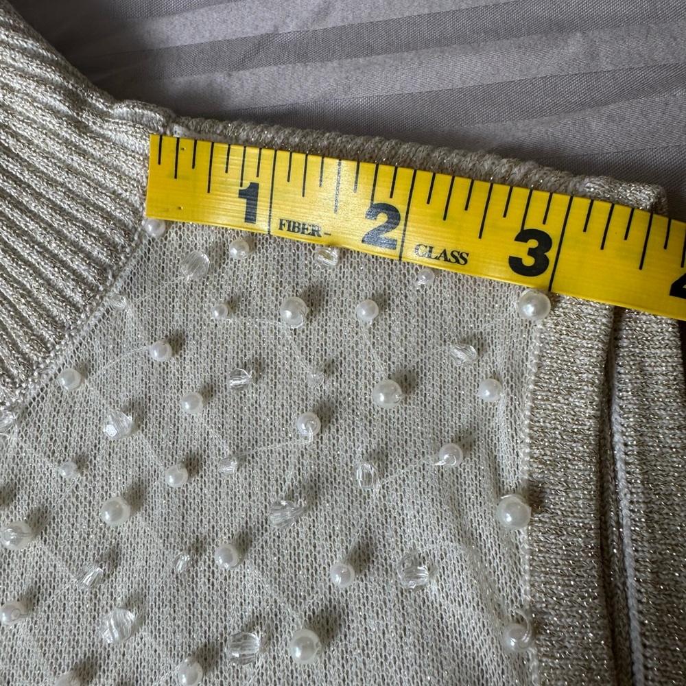 Cable & Gauge•embellished mock turtleneck sleeveless blouse•medium•silk blend - Picture 7 of 10